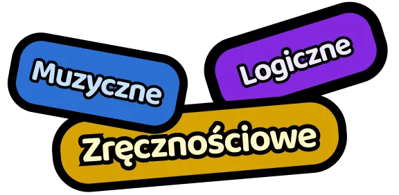 Kategorie gier: muzyczne, logiczne i zręcznościowe